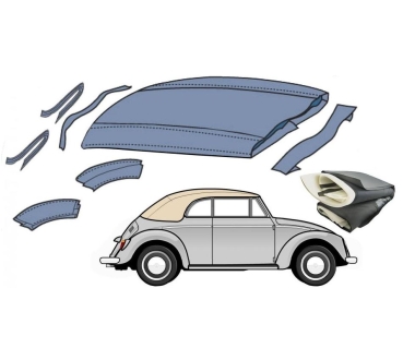 Hood-insulation-set-VW-Käfer-Cabriolet-